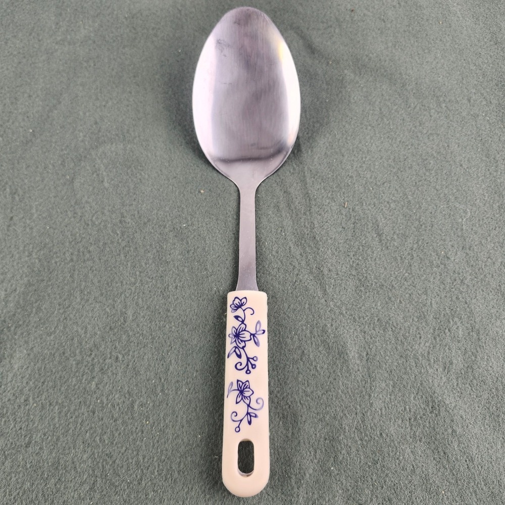 Temp-tations by Tara Blue Floral Lace Grandma‎ Stainless Spoon Silicone Handle